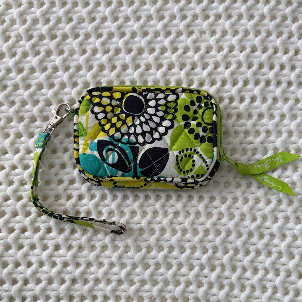 Vera Bradley Green and Blue Floral Wristlet